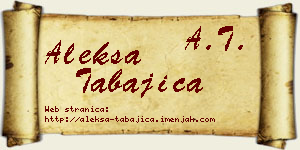 Aleksa Tabajica vizit kartica